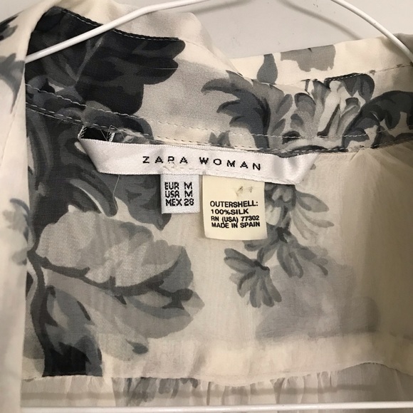 Zara 100% Silk Sheer Blouse - Picture 3 of 4